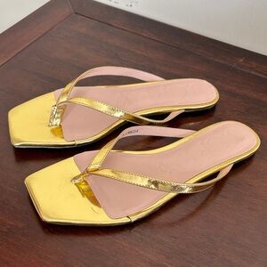 J. Crew Gold and Tan Women's Sandals